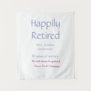 Happy retirement add name years of service purple tapestry