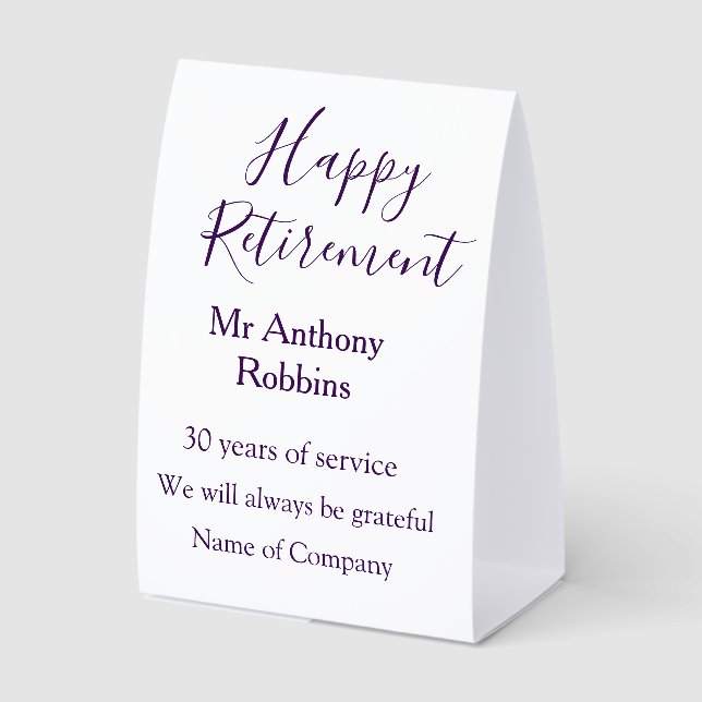 Happy retirement add name years of service retired (Front)