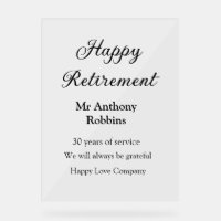 Happy retirement add name years of service retired