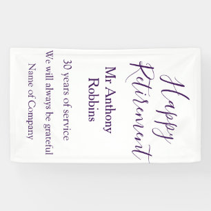 Happy retirement add name years of service retired banner