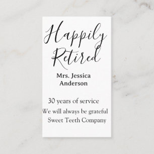 Happy retirement add name years of service retired business card