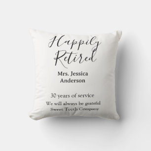 Happy retirement add name years of service retired cushion