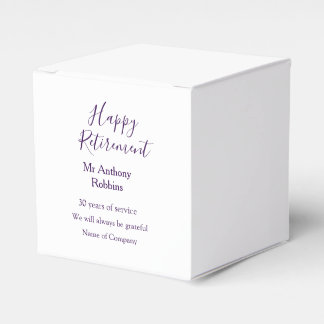 Happy retirement add name years of service retired favour box