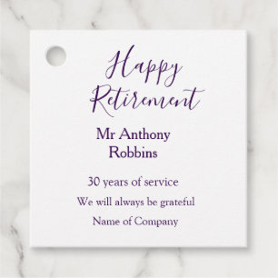 Happy retirement add name years of service retired favour tags