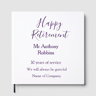 Happy retirement add name years of service retired guest book