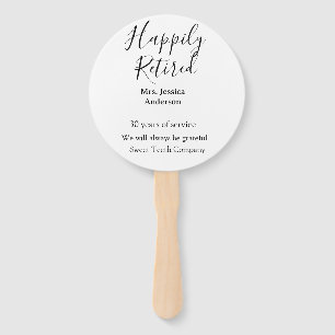 Happy retirement add name years of service retired hand fan