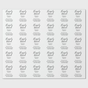Happy retirement add name years of service retired wrapping paper