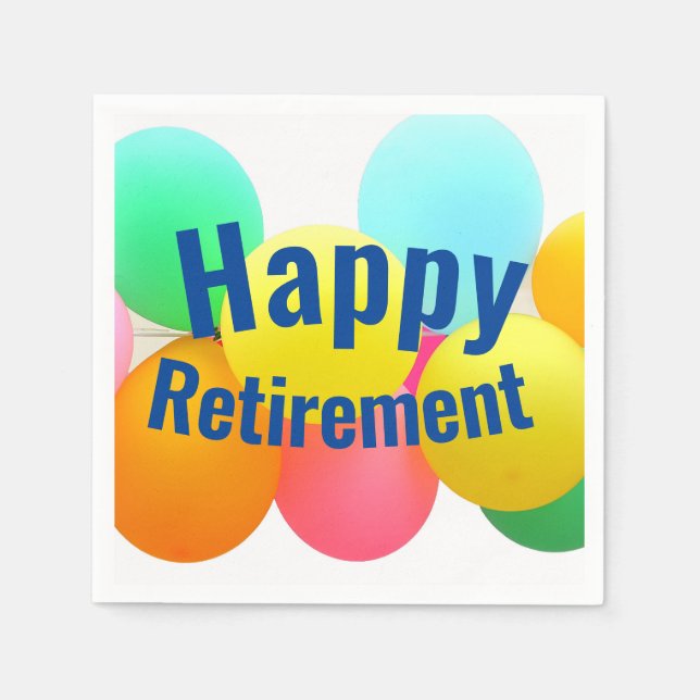 Happy Retirement Balloons Napkin (Front)