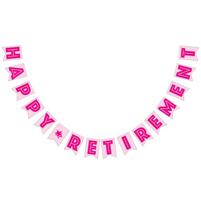 HAPPY RETIREMENT BANNER, Pink Colour Bunting (All)