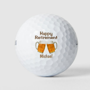 Happy Retirement Beer Cheers Add Name Golf Balls