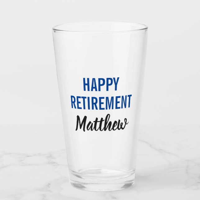 Happy Retirement Beer Pint Glass (Front)