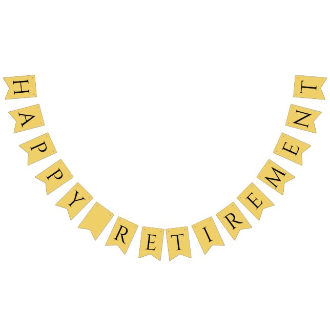 Happy Retirement Black On Yellow Gold Bunting (All)