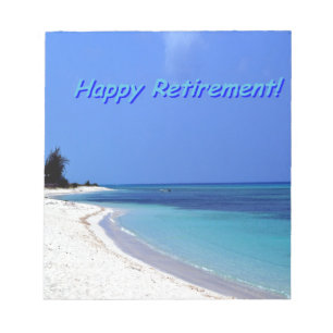 Happy Retirement - Blue sky, blue ocean Notepad