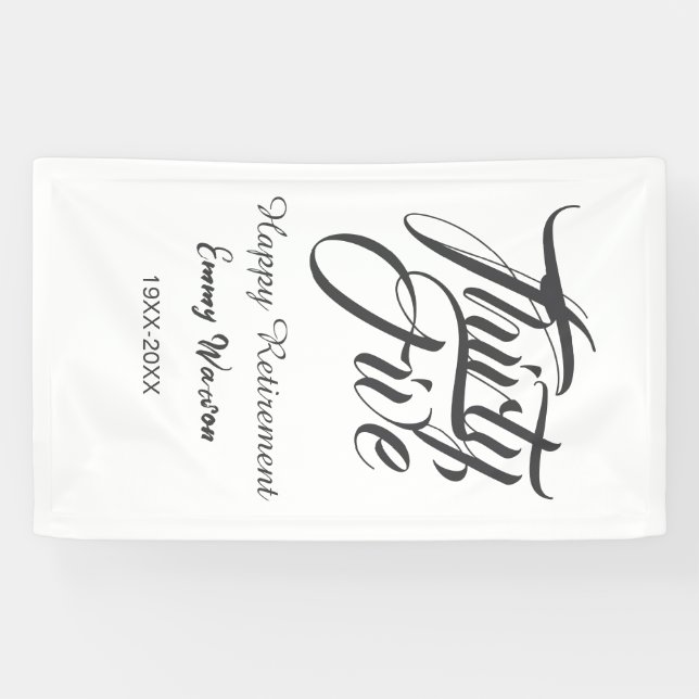 Happy retirement bold letter name year elegant sim banner (Horizontal)