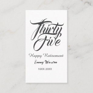 Happy retirement bold letter name year elegant sim business card