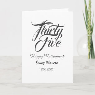 Happy retirement bold letter name year elegant sim card