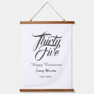 Happy retirement bold letter name year elegant sim hanging tapestry