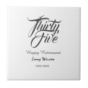 Happy retirement bold letter name year elegant sim tile