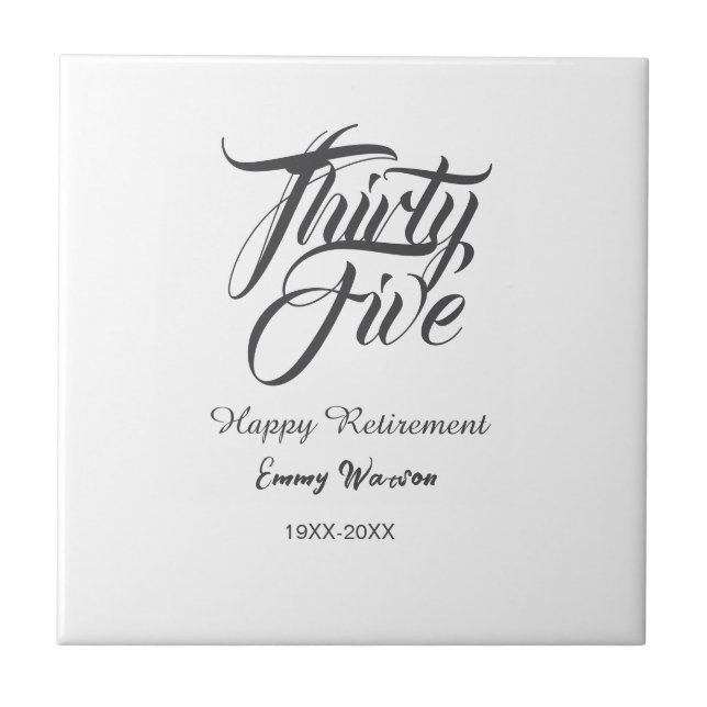 Happy retirement bold letter name year elegant sim tile (Front)