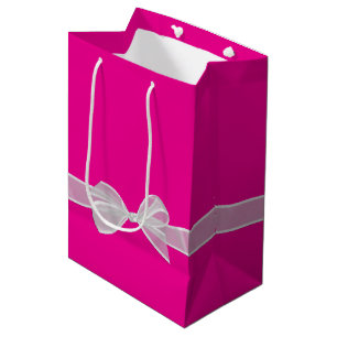 Happy Retirement Bow On Hot Pink Medium Gift Bag