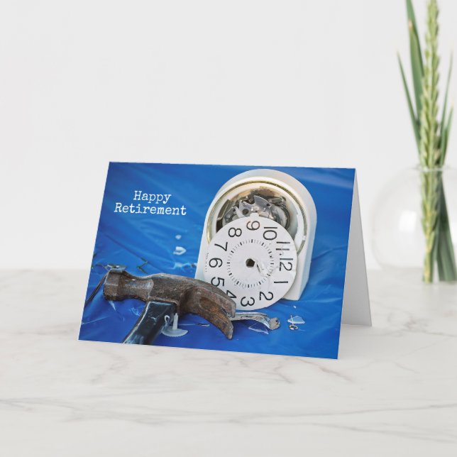 Happy Retirement Broken Alarm Clock Card (Front)
