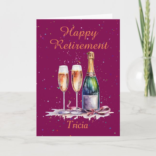Happy Retirement Bubbly Celebration Card (Front)