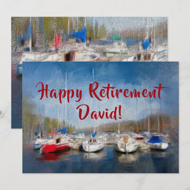 Happy Retirement Celebration Name Invitation (Front/Back)