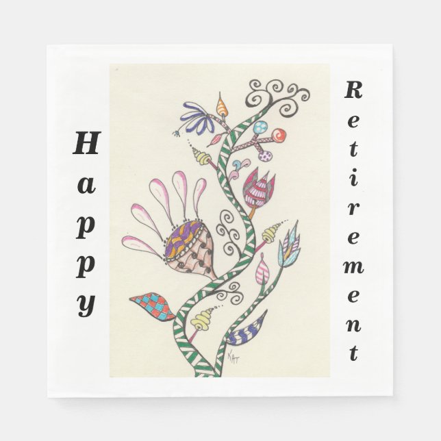 Happy Retirement Celebration Party Napkin (Front)