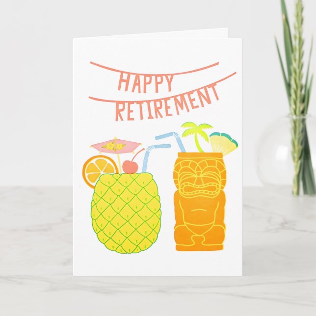 Happy Retirement Cocktails Letterpress Card (Front)