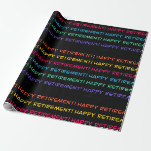 Happy Retirement Colourful Design Wrapping Paper