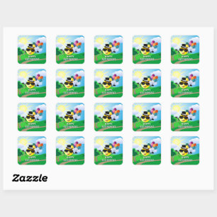 Happy Retirement, colourful fun design, Square Sticker