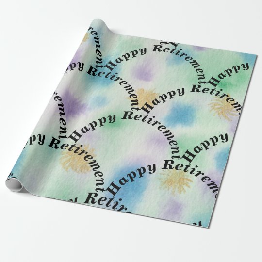 Happy Retirement Colourful Wrapping Paper Zazzle.co.uk