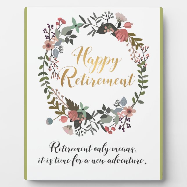 Happy Retirement Congratulations Wishes Gift Plaque (Front)