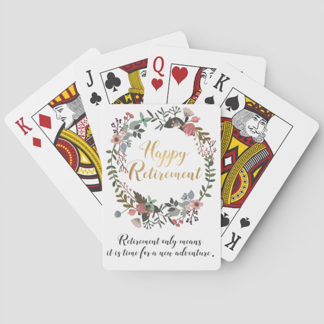 Happy Retirement Congratulations Wishes Gift Playing Cards (Back)