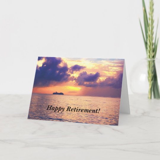 Happy Retirement Cruise In Sunset Card | Zazzle.co.uk