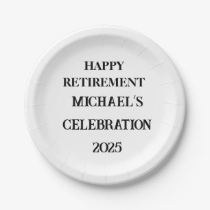 Happy Retirement Custom Plates – Bold Party Design
