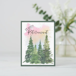 Happy Retirement - Customise - Watercolor trees  Holiday Postcard