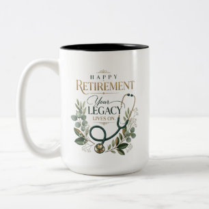Happy Retirement Doctor Custom Name Two-Tone Coffee Mug