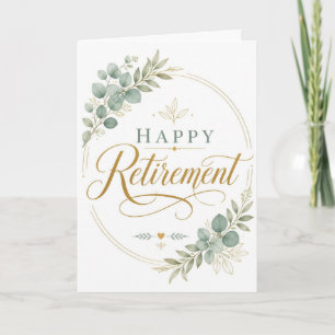 Happy Retirement Elegant Botanical Card