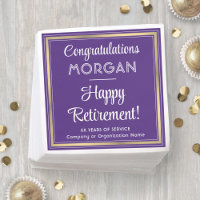 Happy Retirement Elegant Purple and Gold Party