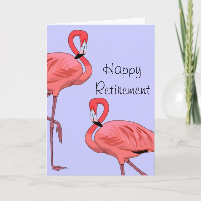 Happy Retirement Flamingos Vintage Style Card (Front)