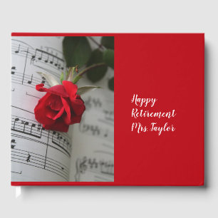 Happy Retirement for music teacher or musician Guest Book