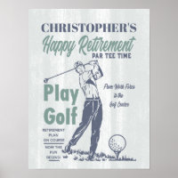 Happy Retirement Funny Retro Golf Party
