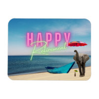 Happy Retirement Funny Surreal Beach Scene 