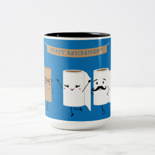 Happy Retirement Funny Toilet Paper Two-Tone Coffee Mug