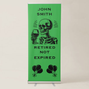 Happy Retirement Gold Party Retractable Banner