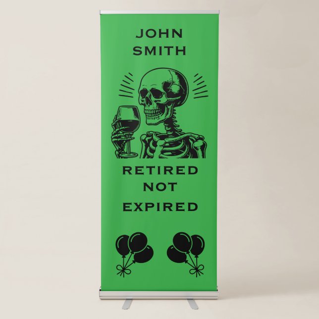 Happy Retirement Gold Party  Retractable Banner (Front)