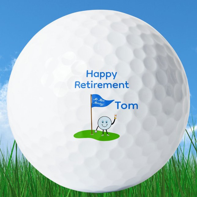 Happy Retirement Golf Ball Cartoon Holding Beer (Creator Uploaded)