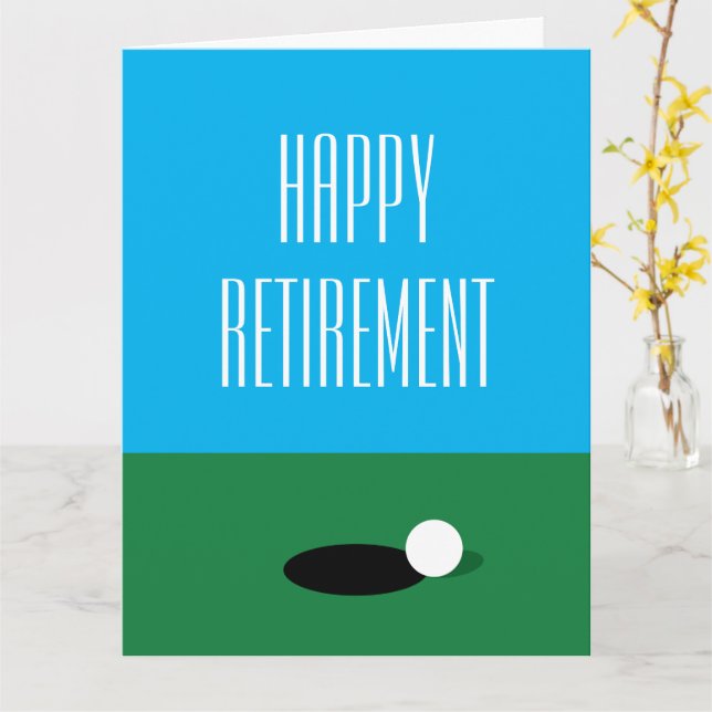 Happy Retirement greeting card for golf fan (Yellow Flower)
