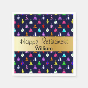 Happy Retirement Horse Racing Jockey Silks Napkin